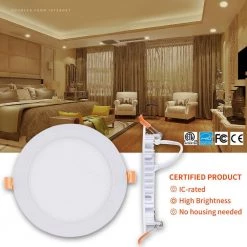 6 in. Canless Ultra-Thin 12-Watt CCT 3000K Remodel Integrated LED Recessed Light Kit (6-Pack) by Maxax -Maxax Elegant store maxax recessed lighting kits mx6 12rd30 c3 1000