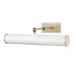Holly 2-Light Aged Brass/White Picture Light by Mitzi by Hudson Valley Lighting