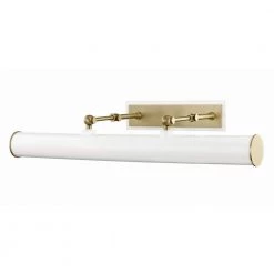 Holly 3-Light Aged Brass/White Picture Light by Mitzi by Hudson Valley Lighting
