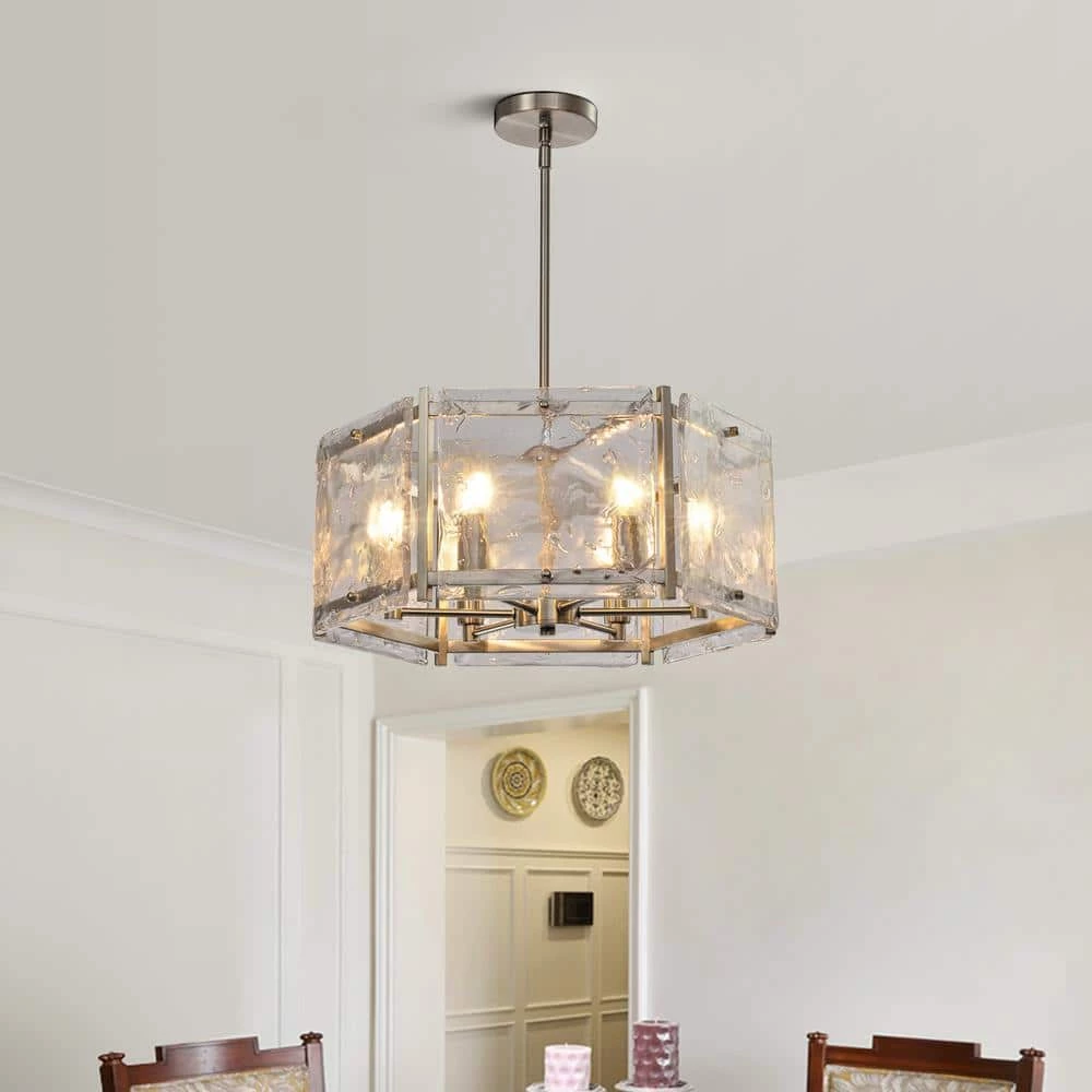 St. Louis 6-Light Nickel Unique Drum Chandelier by Maxax 6 St. Louis 6-Light Nickel Unique Drum Chandelier by Maxax - Image 6