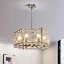 St. Louis 6-Light Nickel Unique Drum Chandelier by Maxax
