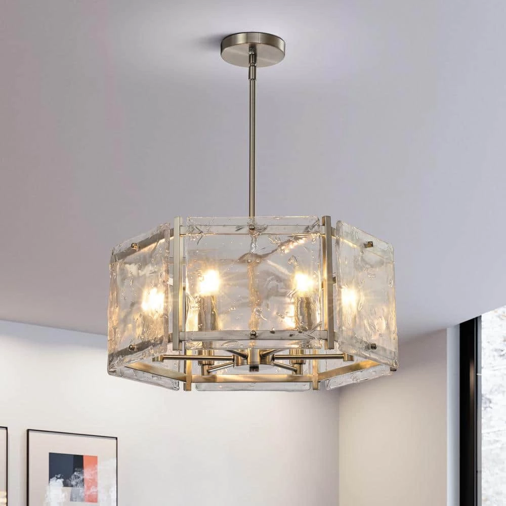 St. Louis 6-Light Nickel Unique Drum Chandelier by Maxax 1 St. Louis 6-Light Nickel Unique Drum Chandelier by Maxax