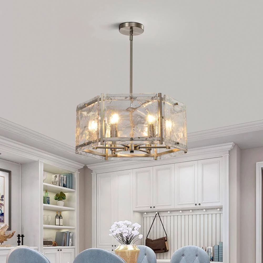 St. Louis 6-Light Nickel Unique Drum Chandelier by Maxax 2 St. Louis 6-Light Nickel Unique Drum Chandelier by Maxax - Image 2