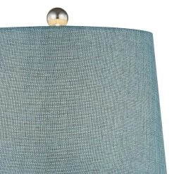 Cincinati 27 '' H Nickel Table Lamp With Blue Shade(Set of 2) by Maxax -Maxax Elegant store nickel maxax table lamps t109 bu 1f 1000