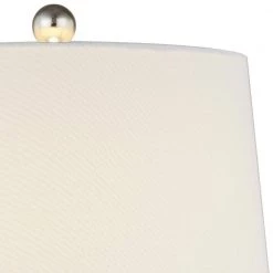 Cincinati 27 '' H Nickel Table Lamp With White Shade(Set of 2) by Maxax -Maxax Elegant store nickel maxax table lamps t109 wh 76 1000