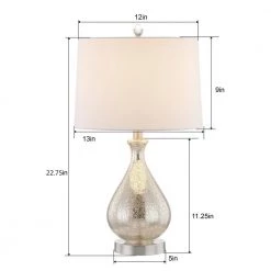 Denver 22.75 in. Nickel Glass Table Lamp Set with White Shade (Set of 2) by Maxax -Maxax Elegant store nickel maxax table lamps t40 mcy 1f 1000