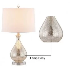 Denver 22.75 in. Nickel Glass Table Lamp Set with White Shade (Set of 2) by Maxax -Maxax Elegant store nickel maxax table lamps t40 mcy c3 1000