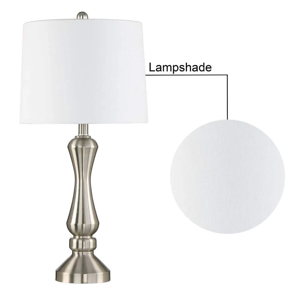 Cincinati 26 .5" Nickel Bedside Table Lamp Set (2-Pack) by Maxax 5 Cincinati 26 .5" Nickel Bedside Table Lamp Set (2-Pack) by Maxax - Image 5