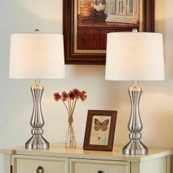 Cincinati 26 .5" Nickel Bedside Table Lamp Set (2-Pack) by Maxax 11 Cincinati 26 .5" Nickel Bedside Table Lamp Set (2-Pack) by Maxax -Maxax Elegant store nickel maxax table lamps t44 ni 66 1000