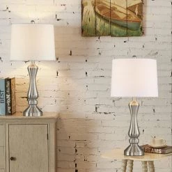Cincinati 26 .5" Nickel Bedside Table Lamp Set (2-Pack) by Maxax 17 Cincinati 26 .5" Nickel Bedside Table Lamp Set (2-Pack) by Maxax -Maxax Elegant store nickel maxax table lamps t44 ni 76 1000