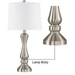 Cincinati 26 .5" Nickel Bedside Table Lamp Set (2-Pack) by Maxax 12 Cincinati 26 .5" Nickel Bedside Table Lamp Set (2-Pack) by Maxax -Maxax Elegant store nickel maxax table lamps t44 ni c3 1000