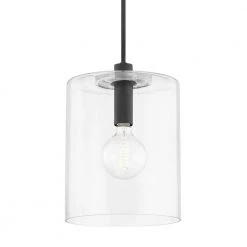 Niko 1-light Old Bronze Large Pendant with Clear Glass Shade by Mitzi by Hudson Valley Lighting