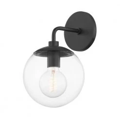 Meadow 1-Light Old Bronze Wall Sconce with Clear Glass Shade by Mitzi by Hudson Valley Lighting