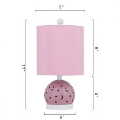 Huitt 17 in. Pink Metal Table Lamp by Maxax -Maxax Elegant store pink maxax table lamps t111 pk s 4f 1000