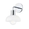 Kyla 7 in. 1-Light Polished Chrome Vanity Lighting with Opal Glossy Glass Shade by Mitzi by Hudson Valley Lighting
