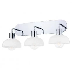 Kyla 23 in. 3-Light Polished Chrome Vanity Light with Opal Glossy Glass by Mitzi by Hudson Valley Lighting
