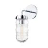 Clara 4.75 in. 1-Light Polished Chrome Vanity Light with Clear Ribbed Glass Shade by Mitzi by Hudson Valley Lighting