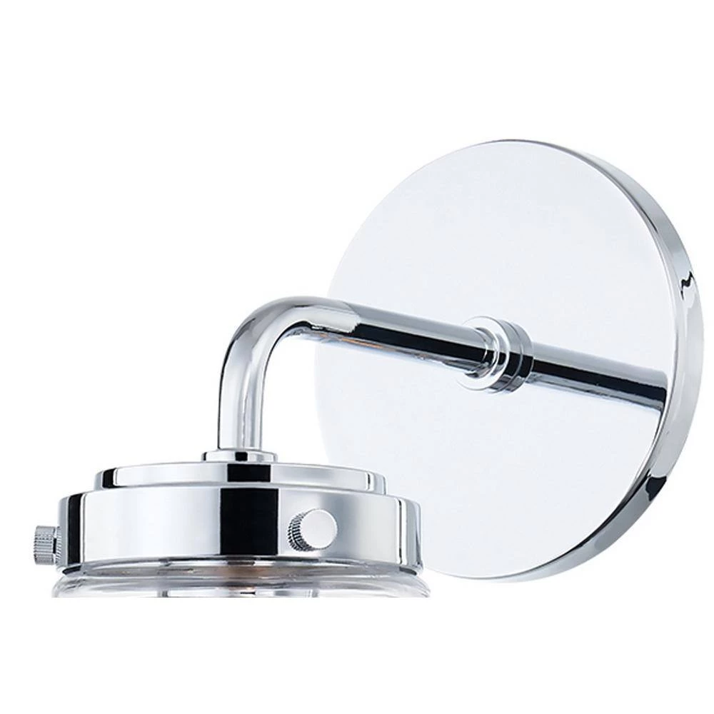 Clara 4.75 in. 1-Light Polished Chrome Vanity Light with Clear Ribbed Glass Shade by Mitzi by Hudson Valley Lighting 2 Clara 4.75 in. 1-Light Polished Chrome Vanity Light with Clear Ribbed Glass Shade by Mitzi by Hudson Valley Lighting - Image 2