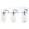 Clara 24 in. 3-Light Polished Chrome Vanity Light with Clear Ribbed Glass Shade by Mitzi by Hudson Valley Lighting