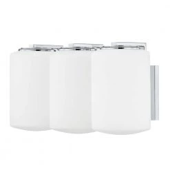 Chantal 15.5 in. 3-Light Polished Chrome Vanity Light with Opal Matte Glass Shade by Mitzi by Hudson Valley Lighting