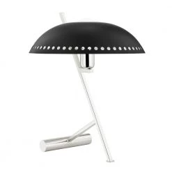 Landis 1-Light Polished Nickel/Black Table Lamp with Black Steel Shade by Mitzi by Hudson Valley Lighting