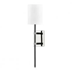 Denise 1-Light Polished Nickel/Black Wall Sconce by Mitzi by Hudson Valley Lighting