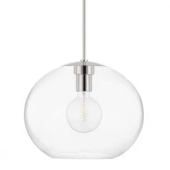 Margot 1-light Polished Nickel Extra Large Pendant with Clear Glass Shade by Mitzi by Hudson Valley Lighting