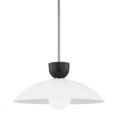 Whitley 1-Light Polished Nickel Shaded Pendant-Light by Mitzi by Hudson Valley Lighting