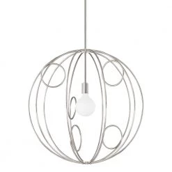 Alanis 1-Light Polished Nickel Medium Pendant by Mitzi by Hudson Valley Lighting