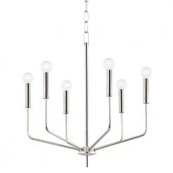 Bailey 6-Light Polished Nickel Chandelier by Mitzi by Hudson Valley Lighting