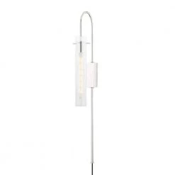 Nettie 1-Light Polished Nickel Wall Sconce with Clear Glass Shade by Mitzi by Hudson Valley Lighting