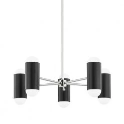 Kira 10-Light Polished Nickel/Soft Black Chandelier by Mitzi by Hudson Valley Lighting