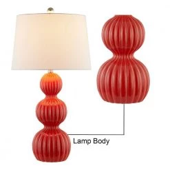 Columbia 28 " Red Table Lamp Set With White Shade (Set of 2) by Maxax -Maxax Elegant store red maxax table lamps t45 rd 76 1000