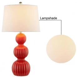 Columbia 28 " Red Table Lamp Set With White Shade (Set of 2) by Maxax -Maxax Elegant store red maxax table lamps t45 rd c3 1000