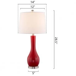 Sacramento 28 .5" Red Table Lamp Set with USB (Set of 2) by Maxax -Maxax Elegant store red maxax table lamps t56 rd fa 1000