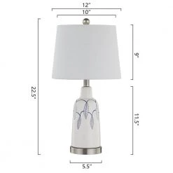 23 in. Bedside Silver/Blue/White Porcelain Table Lamp Set (Set Of 2) by Maxax -Maxax Elegant store silver blue white maxax table lamps t127 bw c3 1000