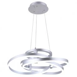 Carson 3 - Light Silver Statement Square/Rectangle Integrated LED Chandelier by Maxax