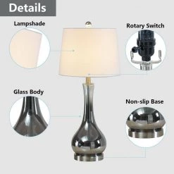 Denver 28 .8 in. Silver Table Lamp (Set of 2) by Maxax -Maxax Elegant store silver maxax table lamps t126 sg 1f 1000