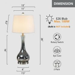 Denver 28 .8 in. Silver Table Lamp (Set of 2) by Maxax -Maxax Elegant store silver maxax table lamps t126 sg 4f 1000