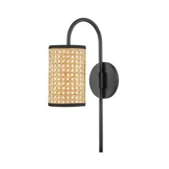 Dolores 1-Light Soft Black Wall Sconce by Mitzi by Hudson Valley Lighting