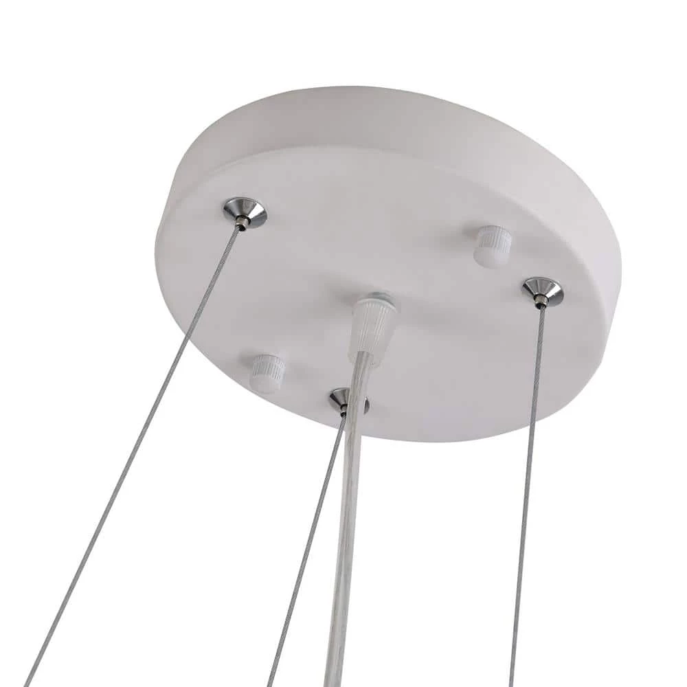 Columbus 6 -Light White Unique/Statement Geometric Chandelier with Feather Accents by Maxax 5 Columbus 6 -Light White Unique/Statement Geometric Chandelier with Feather Accents by Maxax - Image 5