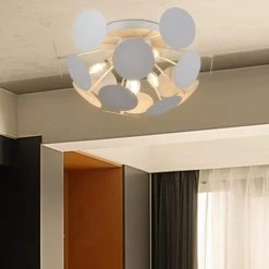 Providence 4-Light 7.9 in White Sputnik Semi-Flush Mount Ceiling by Maxax -Maxax Elegant store white maxax flush mount lights d157 4c4 1f 1000