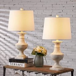 Dallas 26 in. White Bedside Table Lamp Set (Set of 2) by Maxax 13 Dallas 26 in. White Bedside Table Lamp Set (Set of 2) by Maxax -Maxax Elegant store white maxax table lamps t125 wh 4f 1000