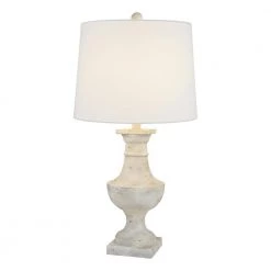 Dallas 26 in. White Bedside Table Lamp Set (Set of 2) by Maxax