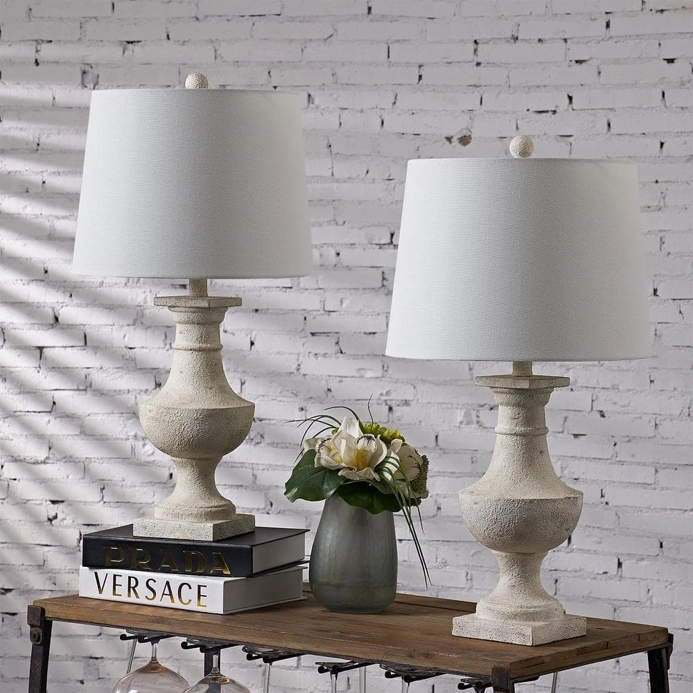 Dallas 26 in. White Bedside Table Lamp Set (Set of 2) by Maxax 4 Dallas 26 in. White Bedside Table Lamp Set (Set of 2) by Maxax - Image 4