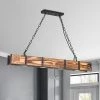 Nashville 4-Light 12-Watt Wood Integrated LED Wood Kitchen Island Linear Pendant by Maxax