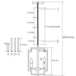 Hartford 3-Light Wood Grain and Nickel Industrial Rectangular Chandelier by Maxax -Maxax Elegant store wood maxax chandeliers mx1920 p3 44 1000