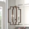 Hartford 3-Light Wood Grain and Nickel Industrial Rectangular Chandelier by Maxax