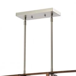 Hartford 5-Light Wood Lantern/Kitchen Island Square/Rectangle Chandelier with Wrought Iron Accents by Maxax -Maxax Elegant store wood maxax chandeliers mx1920 p5 44 1000